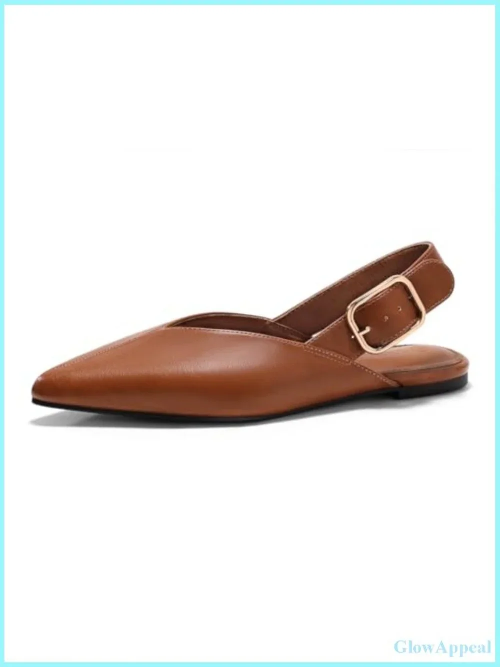 Faux Leather Slingback Flats Mules for Women Slip On